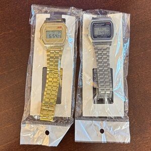Casio Gold and Silver Digital Watches
